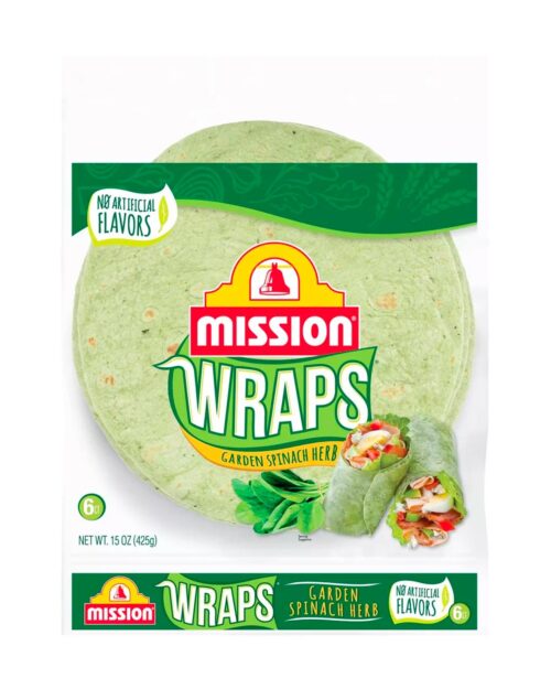 Large Garden Spinach & Herb Wrap Tortillas - 15oz_6ct