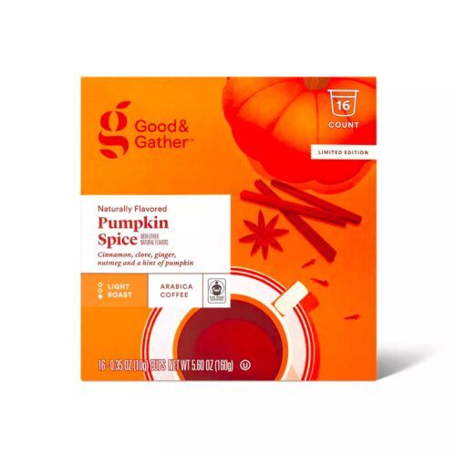 Naturally Flavored Pumpkin Spice Light Roast Coffee - 16ct Single Serve Pods - G