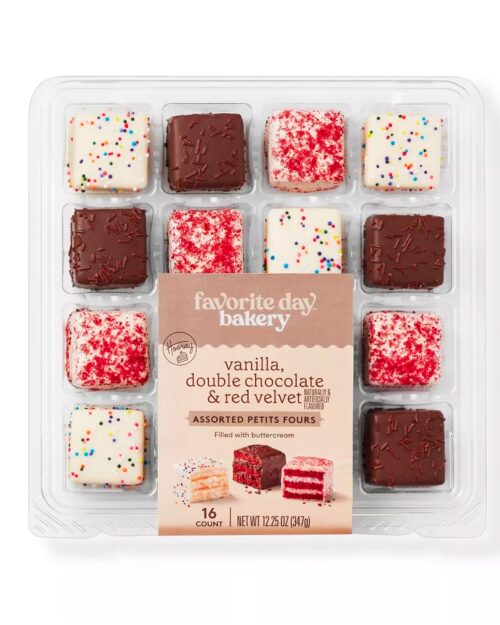 Petit Fours Vanilla, Double Chocolate, Red Velvet Assortment - 12.25oz_16ct