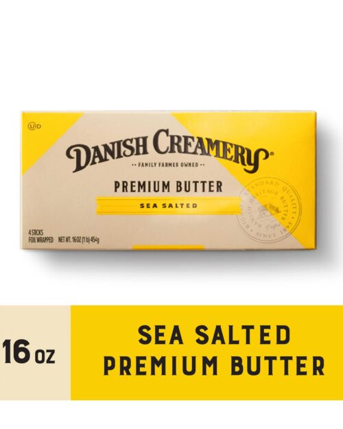 Danish Creamery Premium Butter with Sea Salt 4 Sticks, 1LB
