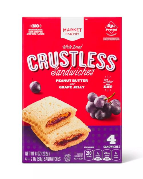 Frozen Peanut Butter and Grape Jelly Crustless Sandwich - 4ct