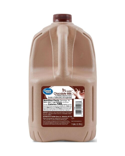 Great Value 1% Low Fat Chocolate Milk, Gallon, 128 fl oz