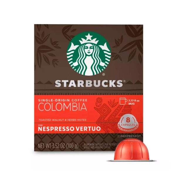 Starbucks by Nespresso Vertuo Line Pods Medium Roast Coffee Single-Origin Colomb
