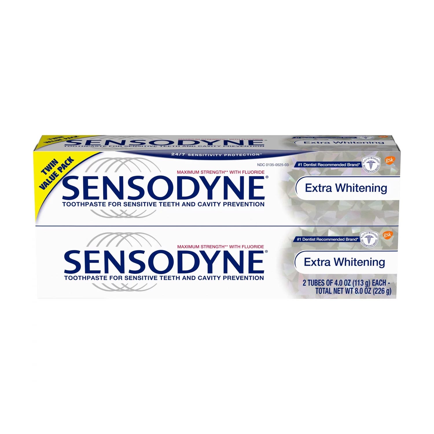 Sensodyne Sensitivity Toothpaste, Extra Whitening, for Sensitive Teeth, 24_7 Pro