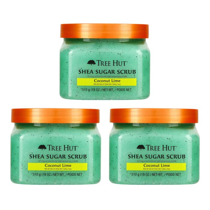 Tree Hut Coconut Lime Shea Sugar Exfoliating and Hydrating Body Scrub, 18 oz