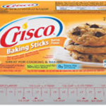 Crisco Butter Flavor all vegetable shortening baking sticks