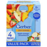 Gerber Apple Mango Strawberry Puree Pouch 4.3 oz