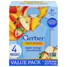 Gerber Apple Mango Strawberry Puree Pouch 4.3 oz