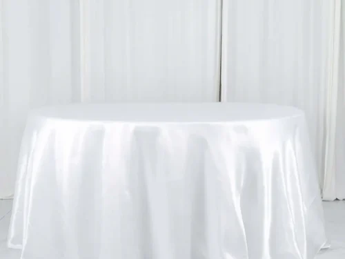 White Satin Tablecloth