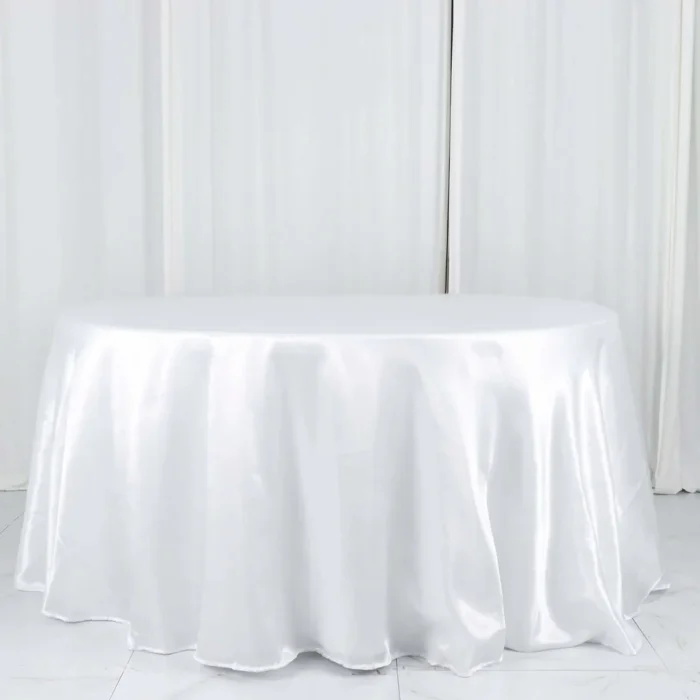 White Satin Tablecloth